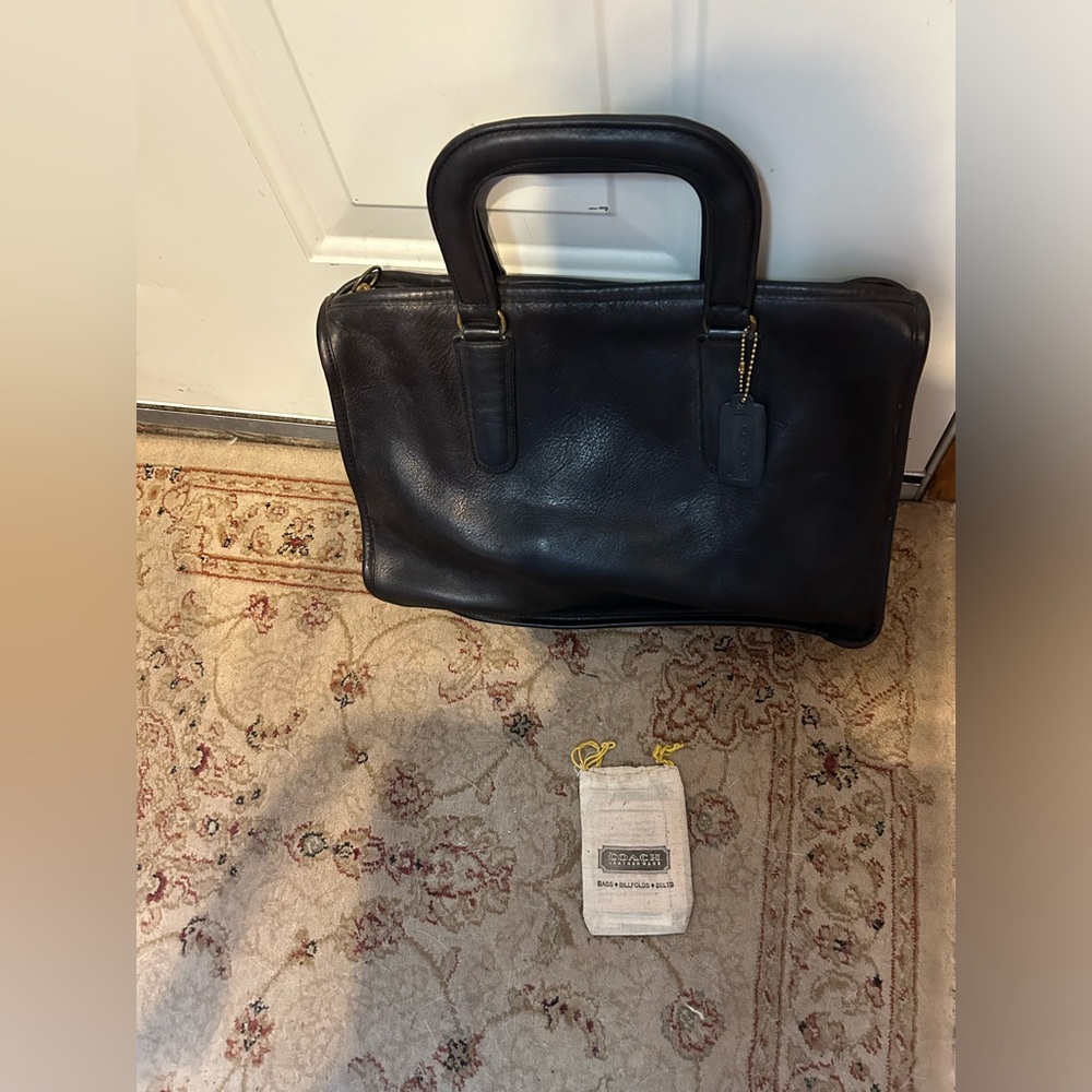 Coach Briefcase Bag Unisex Vintage Coach Black Leather - RARE & VALUABLE!